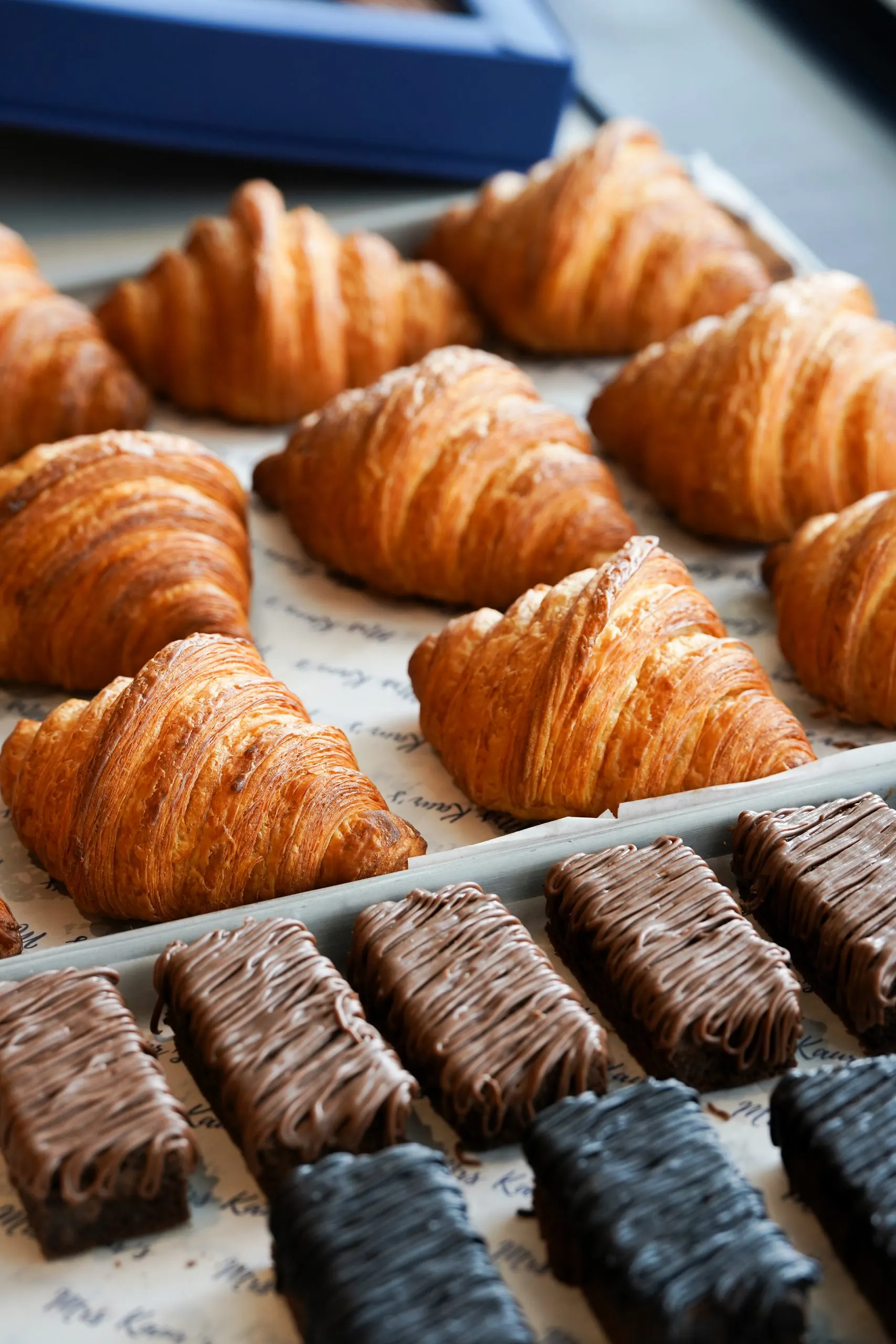 Freshly baked croissants and brownies at Mrs Kaur's